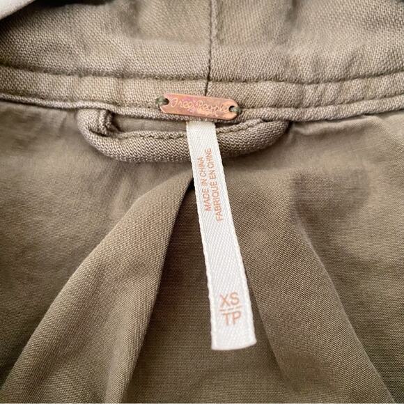 Free People | In Our Nature Cargo Jacket Belted Utility Army Green Boho XS - Picture 6 of 7